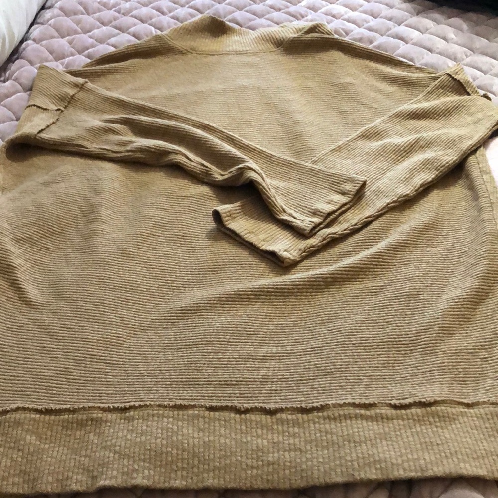 We The Free Ribbed Tunic Sweater in Mustard Tan